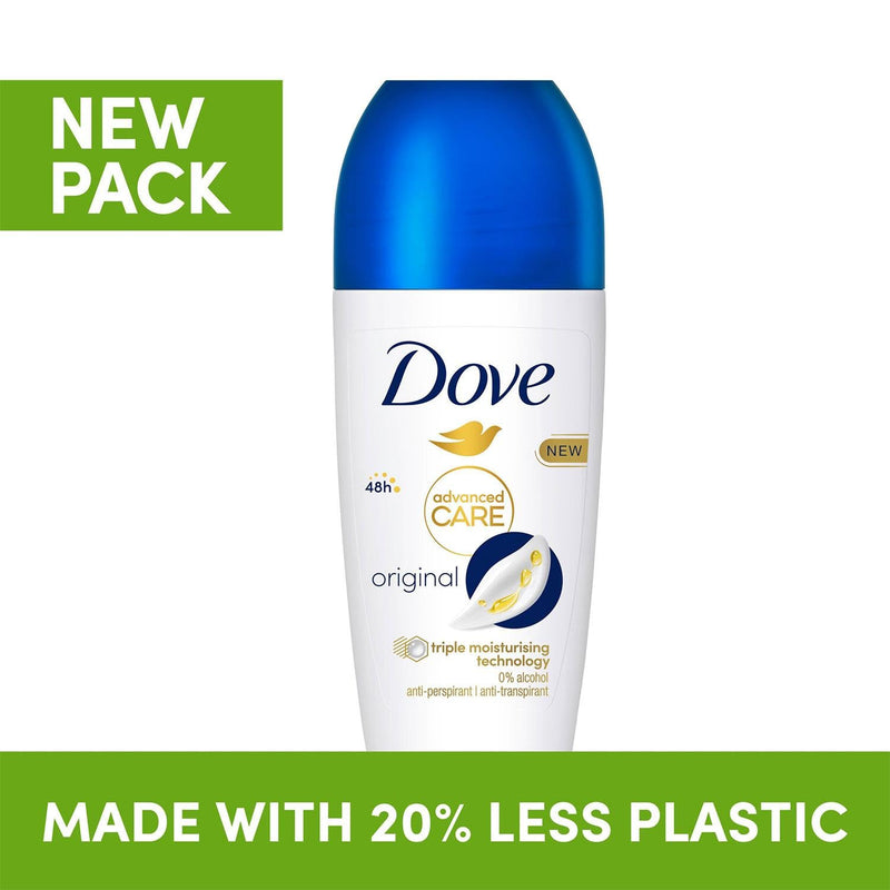Dove Deodorant Roll On Advance Care Go Fresh Original 72H Odour Protection Anti-Transpirant and Anti-Perspirant for Women with Triple Moisturising Technology, 50ml