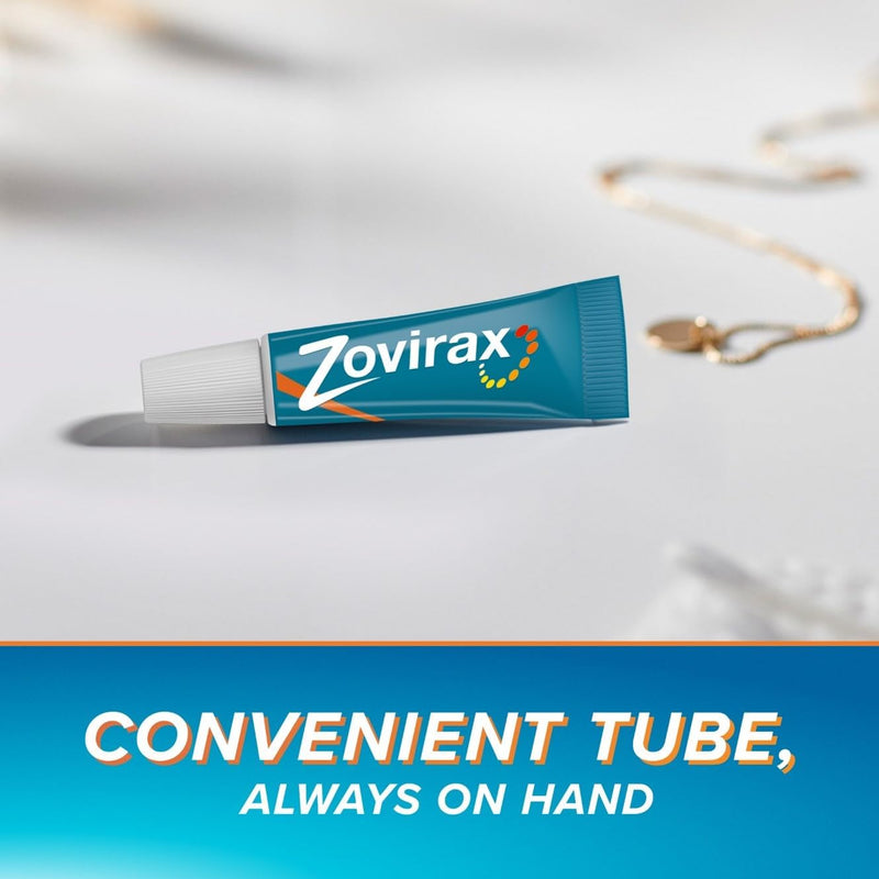 Zovirax Cold Sore Cream for Lips, with Aciclovir, Cold Sore Treatment that Speeds Healing and Pain Relief, Tube 2g