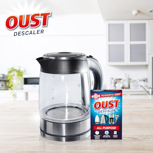 Oust Powerful All Purpose Descaler, New Formula, Limescale Remover – Ideal for Kettles, Coffee Machines, Irons and Shower Heads, 3 Sachets x 6 (18 Sachets Total)