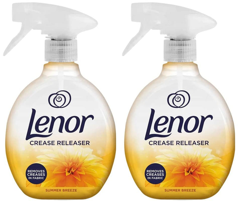 Lenor Crease Releaser Spray, Removes Creases in Fabric, Summer Breeze Scent, 2Pk, 2 x 500ml
