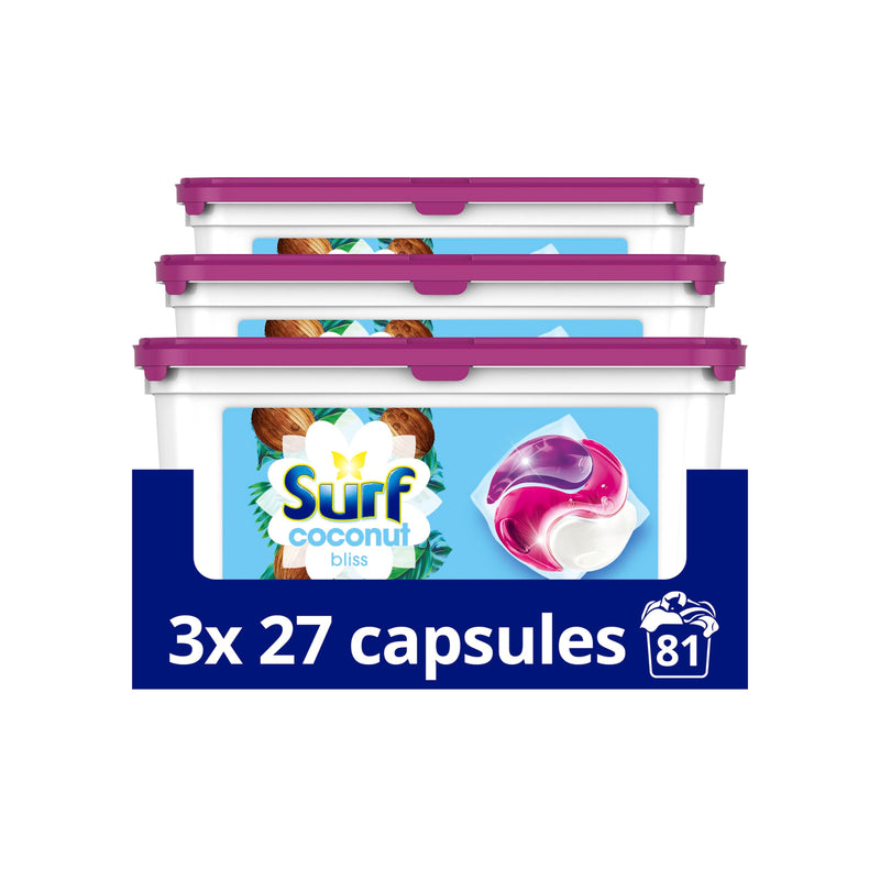 Surf Herbal Extracts 3 in 1 Capsules Washing Capsules even more fragrance* for brilliantly clean laundry every time 3x 27 capsules (81 washes)