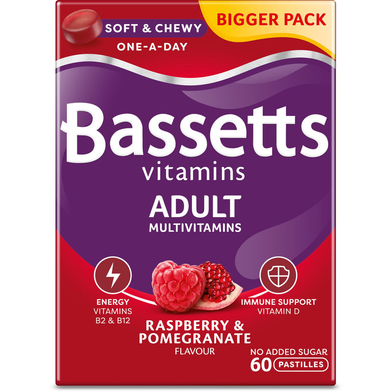 Bassetts Vitamins Adult Raspberry & Pomegranate Flavour Multivitamins 30 Gummy Pastilles