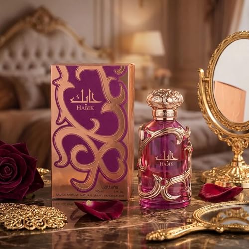Habik For Women by Lattafa Perfumes – Eau de Parfum 100ml – Long Lasting Floral Fruity Scent for Women – Elegant, Musky, Sweet – Arabian Luxury Perfume Gift for Her