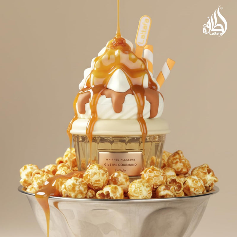 Lattafa Whipped Pleasure Eau de Parfum, Give Me Gourmand Collection - Whipped Cream, Caramel & Vanilla Scent, Spray Form, Unisex 75ml Perfume