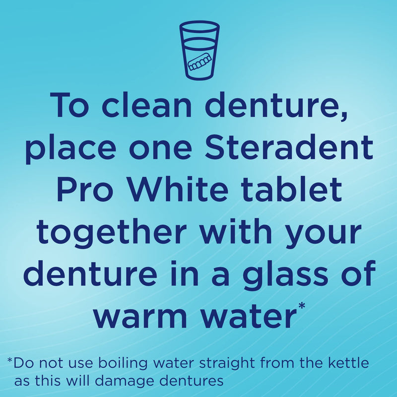 Steradent SIX PACKS of Pro White Denture Cleanser 30 Tablets by