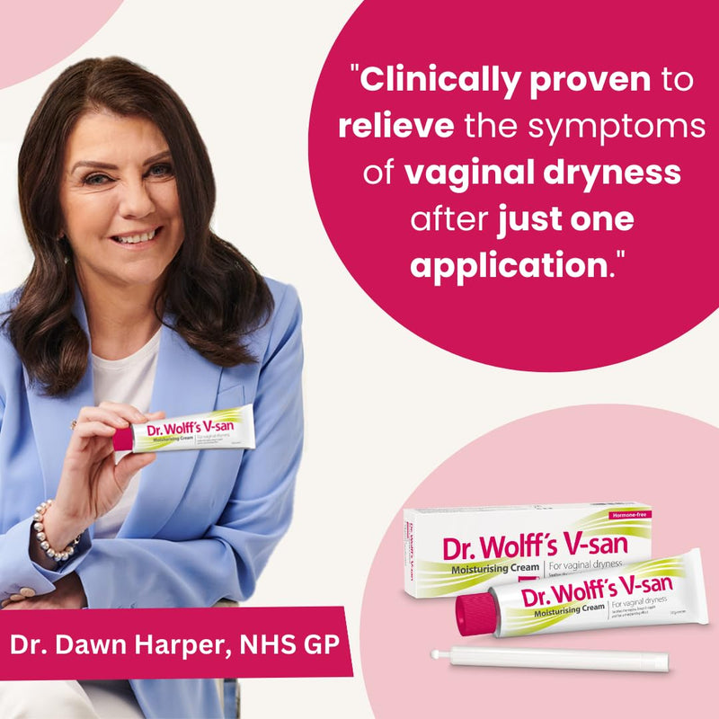 Dr Wolff’s V-San Moisturising Cream For Vaginal Dryness 50g | Vaginal Moisturiser For Daily Use | Prevent Itching & Dryness | Soothing Hormone Free Vaginal Cream| Dual Effect Vaginal Dryness Treatment