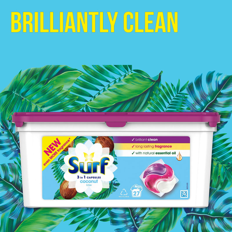 Surf Herbal Extracts 3 in 1 Capsules Washing Capsules even more fragrance* for brilliantly clean laundry every time 3x 27 capsules (81 washes)