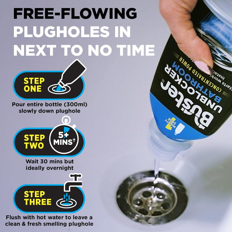 Buster Bathroom Drain Unblocker (Pack of 6 x 300ml)