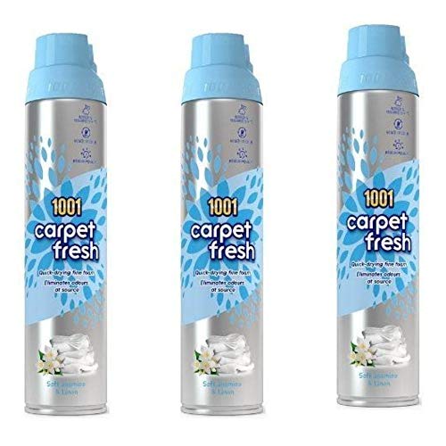 3X 1001 Carpet Fresh Soft Jasmine and Linen Odour Remover 300ml