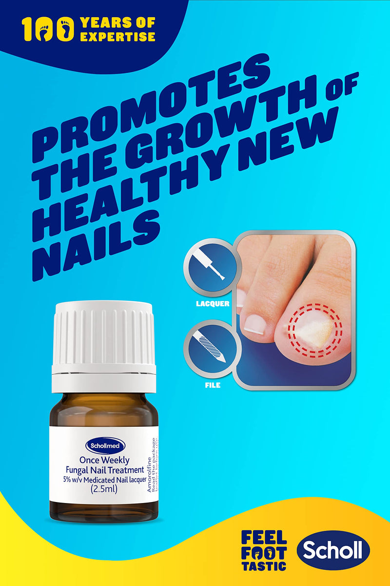 Schollmed Once Weekly Fungal Nail Treatment - Clinically Proven Fungal Nail Infection Treatment with Amorolfine, 2.5 ml