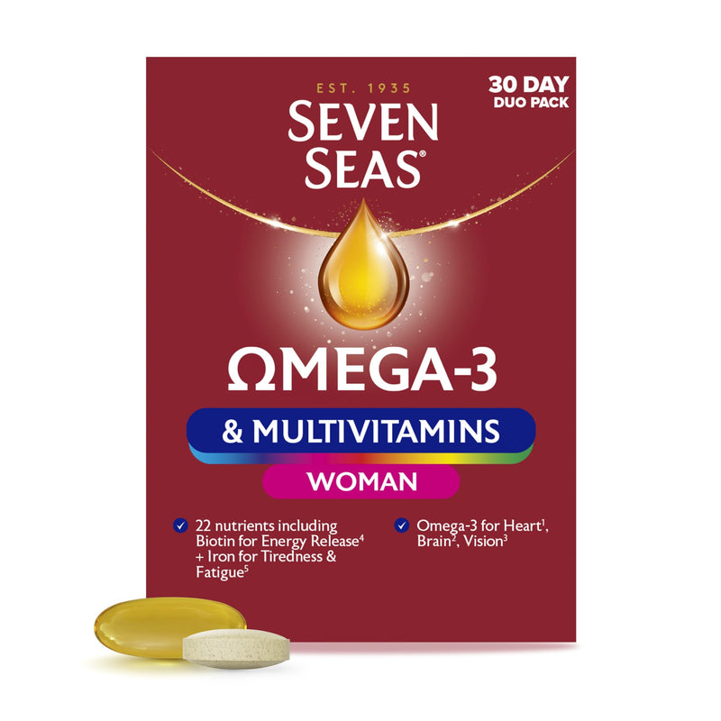 Seven Seas Omega-3 and Multivitamins Woman 30 Day 60 Capsules/Tablets Duo Pack