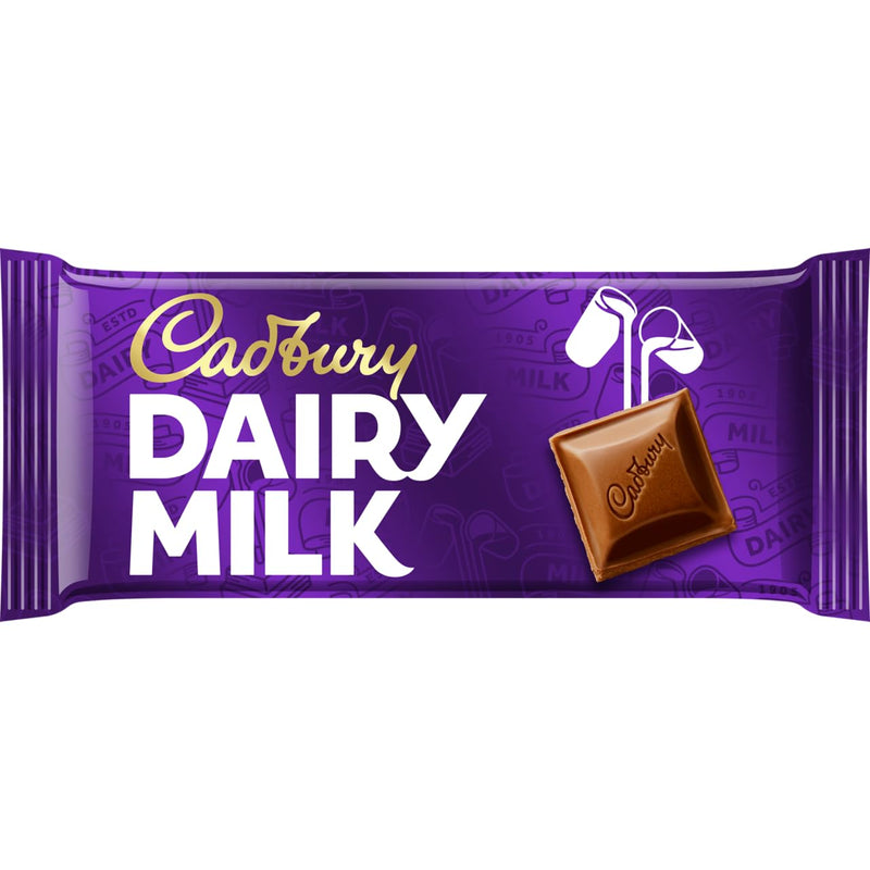 Cadbury Dairy Milk Chocolate Bar 110g (Pack of 21 Bars)