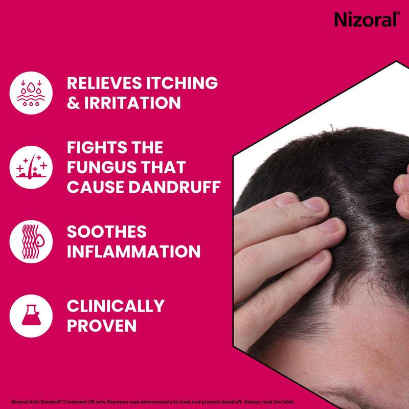 Nizoral Anti-Dandruff Treatment Shampoo, Treats and Prevents Dandruff, Clinically Proven to Control Itchy & Flaky Scalps, Contains Ketoconazole, 1 x 60ml