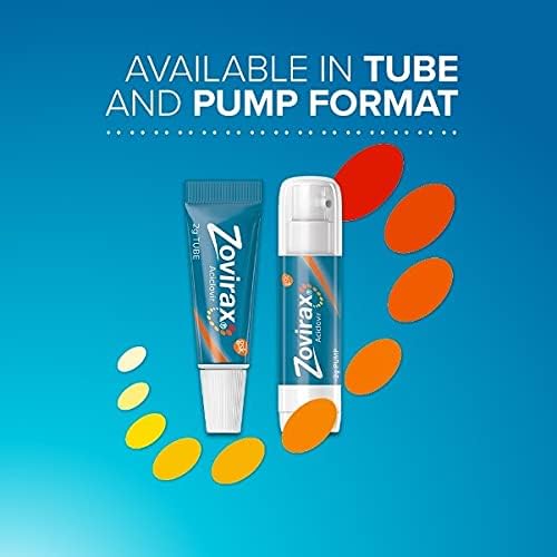 Zovirax Cold Sore Cream for Lips, with Aciclovir, Cold Sore Treatment that Speeds Healing and Pain Relief, Tube 2g
