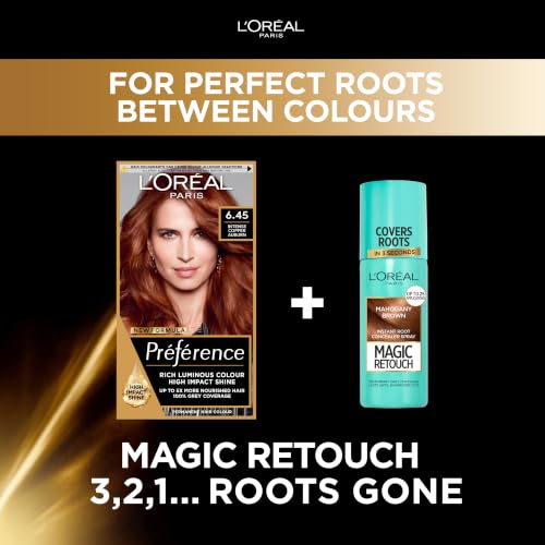L'Oreal Paris Preference Hair Dye, Long Lasting, Luminous Permanent Hair Colour, 6.45, Brooklyn