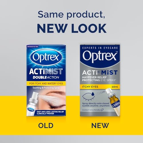 Optrex ActiMist 2-in-1 Eye Spray for Itchy Hayfever Allergy Plus Watery Eyes - 10 ml (Pack of 2)