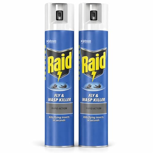 Raid Rapid Action Fly, Wasp & Mosquito Killer Aerosol Spray Duo Pack 2x300ml