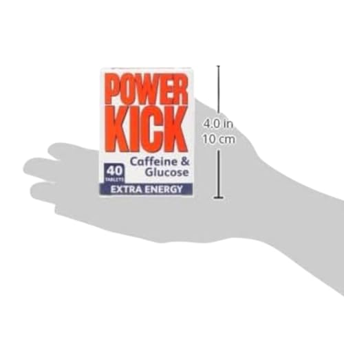 Powerkick Caffeine & Glucose Supplements - 40 Tablets (6 Packs - 240 Tablets in Total)