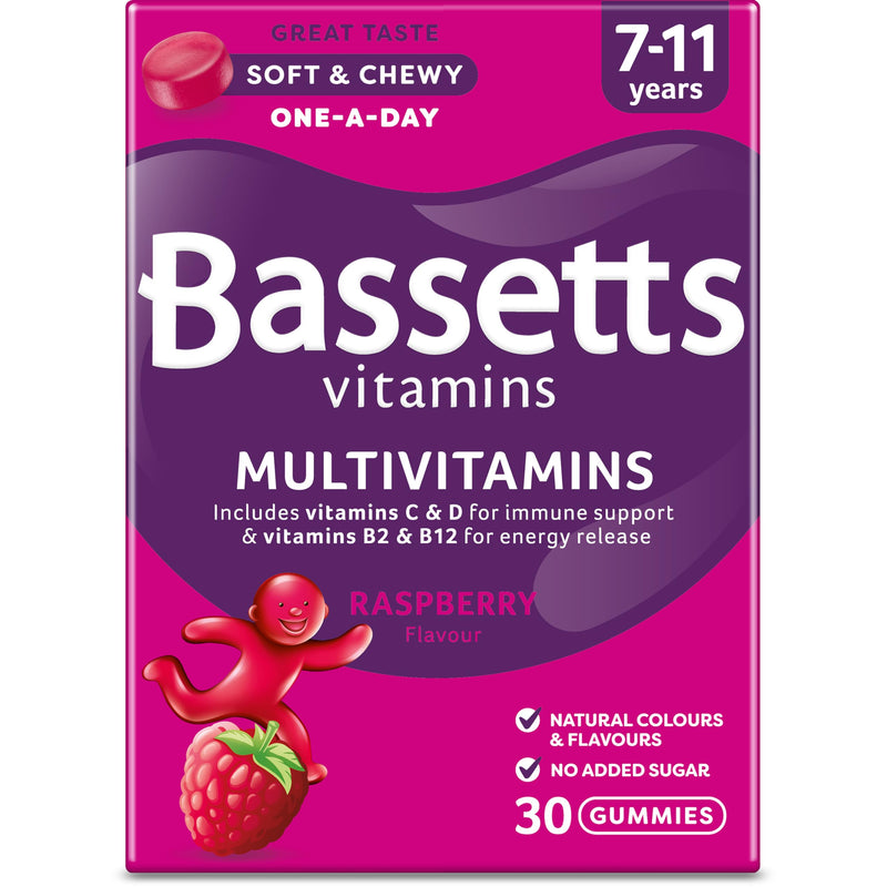 Bassetts Vitamins 7-11 Years Raspberry Flavour Multivitamins