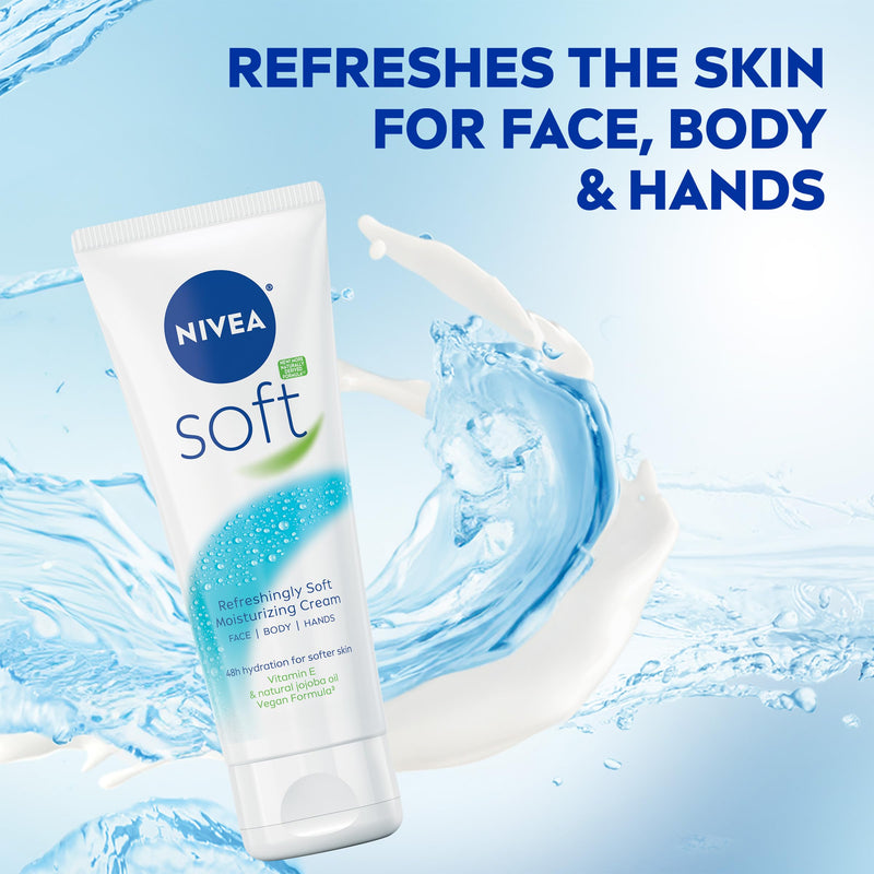 NIVEA Soft Refreshingly Soft Moisturizing Cream, Multipack, 3 x 2.6 OZ