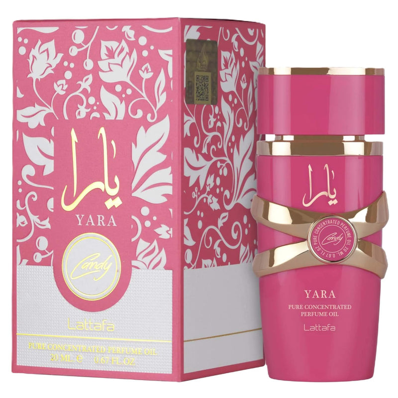 Lattafa Yara Candy – Fruity, Sweet, Floral, Musky – Pure Concentrated Perfume Oil Long-Lasting Fragrance for Women, 0.67 Ounce / 20 ml