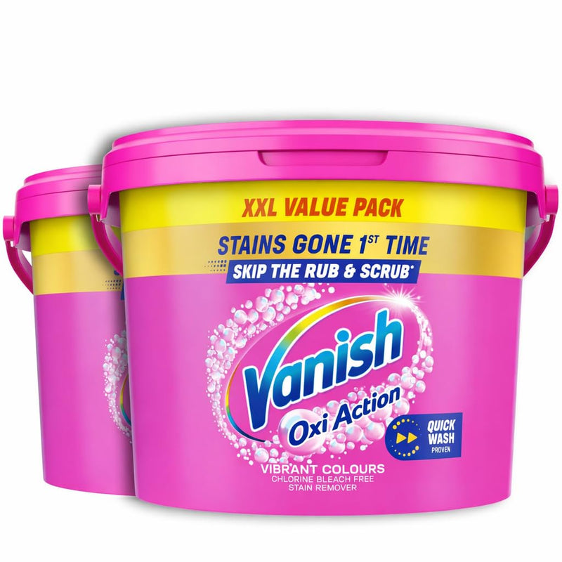 Vanish Gold Oxi Action Laundry Booster & Stain Remover Powder for Colours 2.4 Kg (Pack of 2)