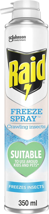 Raid Crawling Insect Freeze Spray, Insecticide Free Bug Spray For Indoor Use, Child and Pet Safe, 350 ml