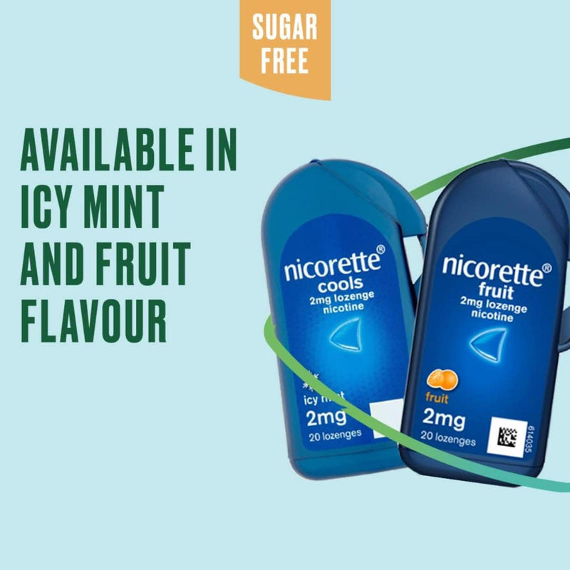 Nicorette Cools 2mg Lozenge, 80 Pieces (4 x 20 Packs), Effective and Discreet Stop Smoking and Stop Vaping Aid, Nicotine Lozenges with Dual-Layer Icy Mint Flavour Release (Quit Smoking or Vaping)