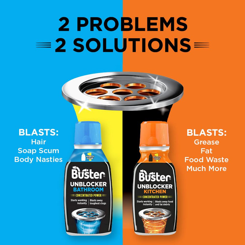 Buster Bathroom Drain Unblocker (Pack of 6 x 300ml)