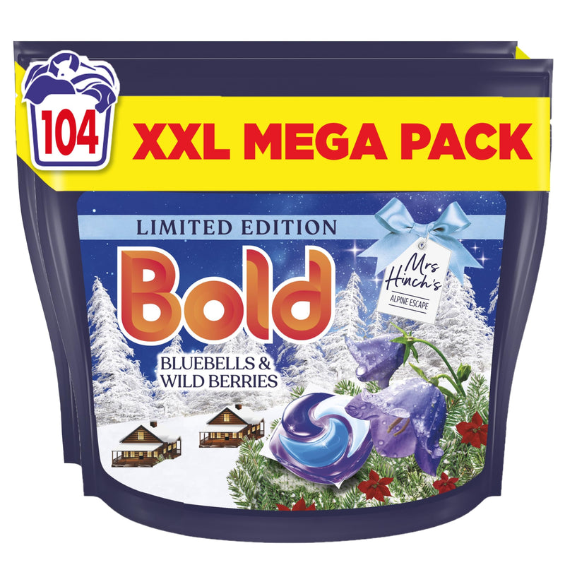 Bold PODS Washing Liquid Capsules 2x52 Washes, Bluebells and Wild Berries, Part Of Mrs Hinch’s Alpine Escape Limited Edition