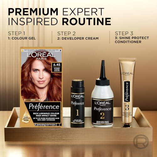 L'Oreal Paris Preference Hair Dye, Long Lasting, Luminous Permanent Hair Colour, 6.45, Brooklyn