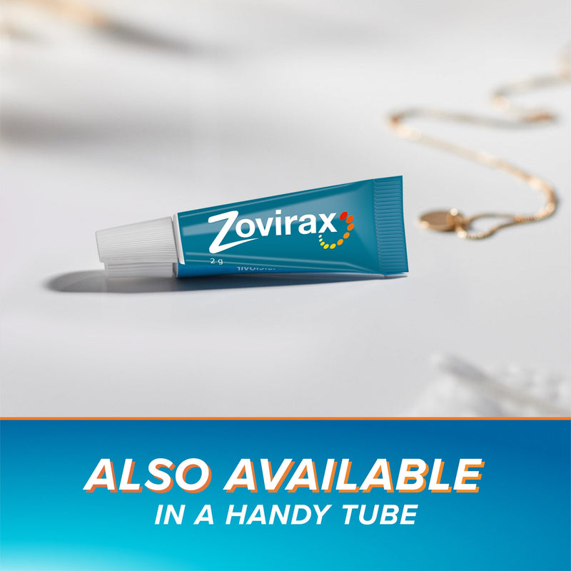 Zovirax Cold Sore Cream for Lips, with Aciclovir, Cold Sore Cream Treatment, Pain Relief, Pump 2g