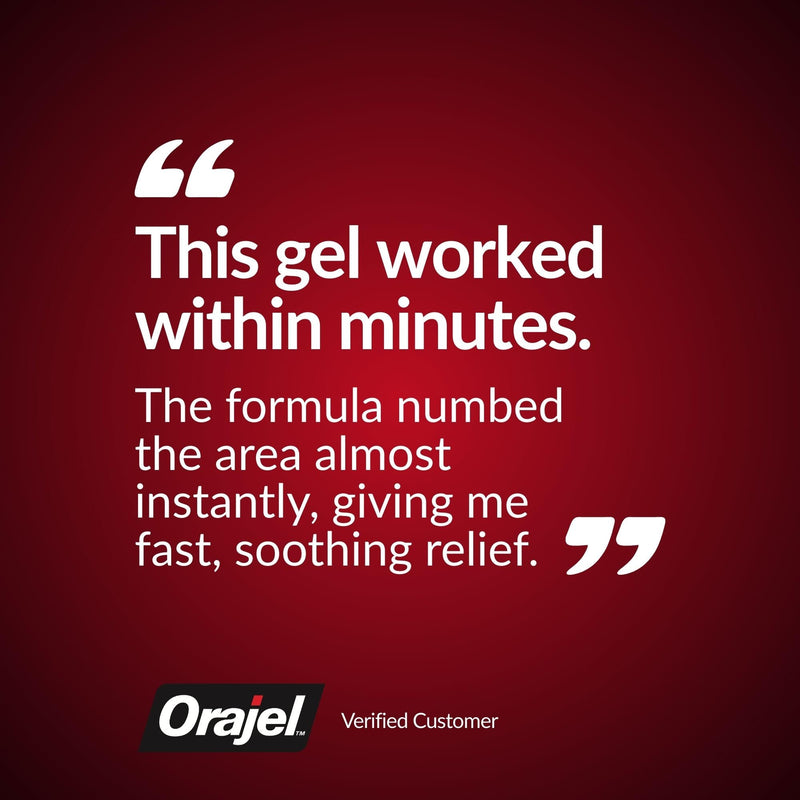 Orajel Dental Gel for Rapid Toothache Pain Relief for Adults, Contains Benzocaine 10% w/w, Targeted Oral Gel for Fast-Acting Dental Pain Relief Formula, 5.3g