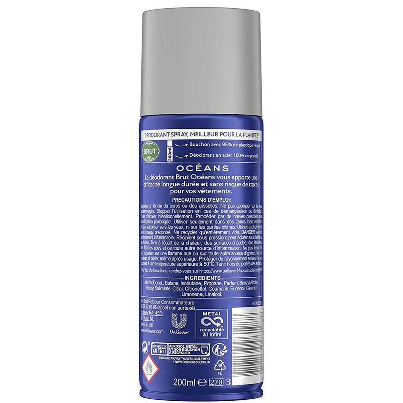Brut deodorant spray for men Oceans 200 ml - Pack of 2