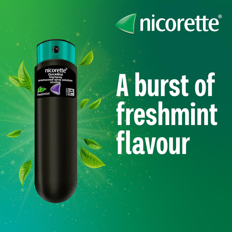 Nicorette QuickMist Mouthspray, Freshmint Smoking or Vaping Cessation Aid, Designed to Start reducing Cravings in 30 Seconds (Quit Smoking or Quit Vaping Aid)