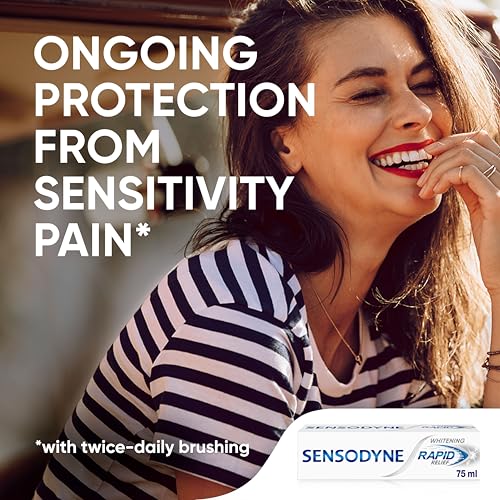 Sensodyne Toothpaste Rapid Relief, Teeth Whitening Toothpaste that Provides Relief from Sensitive Teeth, 75ml