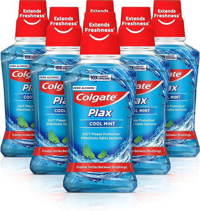Colgate Plax Cool Mint Alcohol Free 250 ml (Pack of 6)