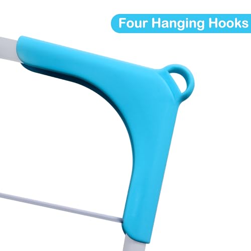 3 Tier Folding Clothes Airer - For Laundry, Indoor And Outdoor | Non-Slip Feet & Corner Spaces for Hangers | Home Storage - Foldable Drying Rack, Lightweight, Space Saving Washing Line