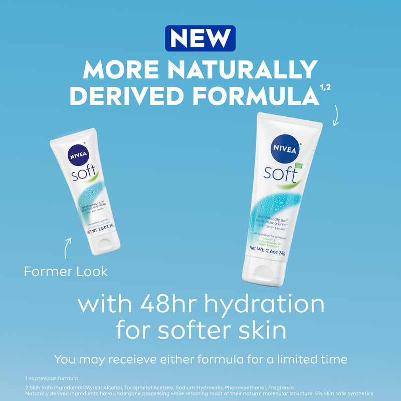 NIVEA Soft Refreshingly Soft Moisturizing Cream, Multipack, 3 x 2.6 OZ