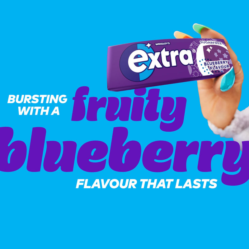 Extra Blueberry Flavour Sugar Free Chewing Gum 10 pieces (1 x30x36 Packs)