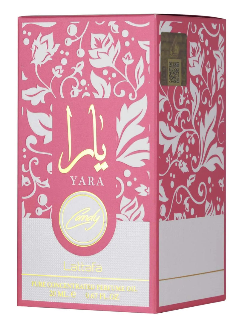 Lattafa Yara Candy – Fruity, Sweet, Floral, Musky – Pure Concentrated Perfume Oil Long-Lasting Fragrance for Women, 0.67 Ounce / 20 ml