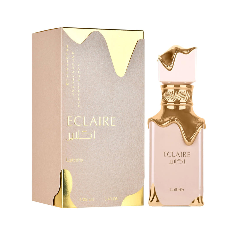 Lattafa Eclaire Eau de Parfum 100ml for Women - Long Lasting Soft Sweet Musk Perfume with Caramel, Milk, Sugar, White Flowers, Honey, Vanilla & Musk