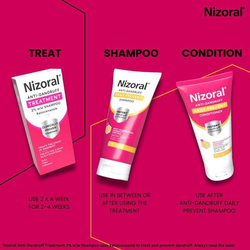 Nizoral Anti-Dandruff Treatment Shampoo, Treats and Prevents Dandruff, Clinically Proven to Control Itchy & Flaky Scalps, Contains Ketoconazole, 1 x 60ml