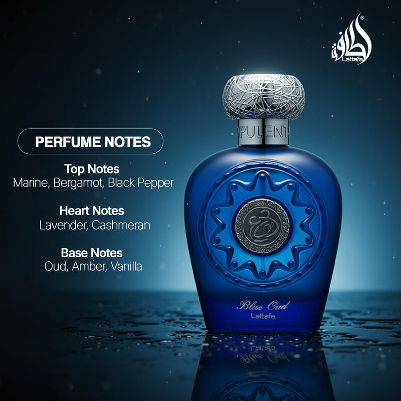 Blue Oud by Lattafa Cambodian Oud Blue Musk, AgarOud 100ml EDP