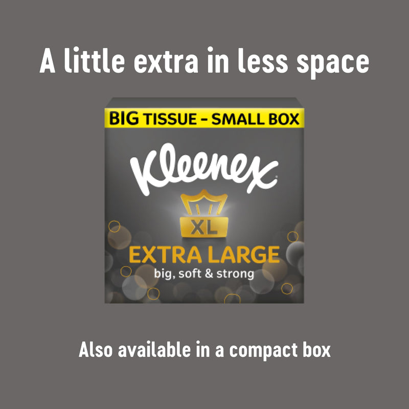 Kleenex Extra Large Soft Facial Tissues, 24 Compact Tissue Boxes, 1056 Tissues (24 Boxes) - 100% Recyclable Packaging