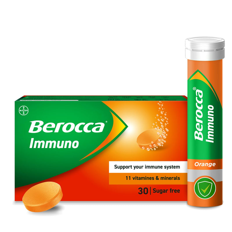 Berocca Immuno Effervescent Tablets, 11 Vitamins & Minerals, 30 Tablets
