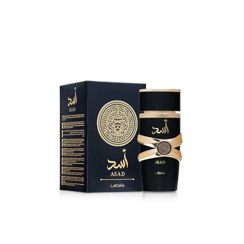 Lattafa Asad Premium Perfume Refreshing Oud and Musk Fragrances Eau De Parfum 100 ml Perfume for Unisex (Pack of 1), 100 ml (Pack of 1)