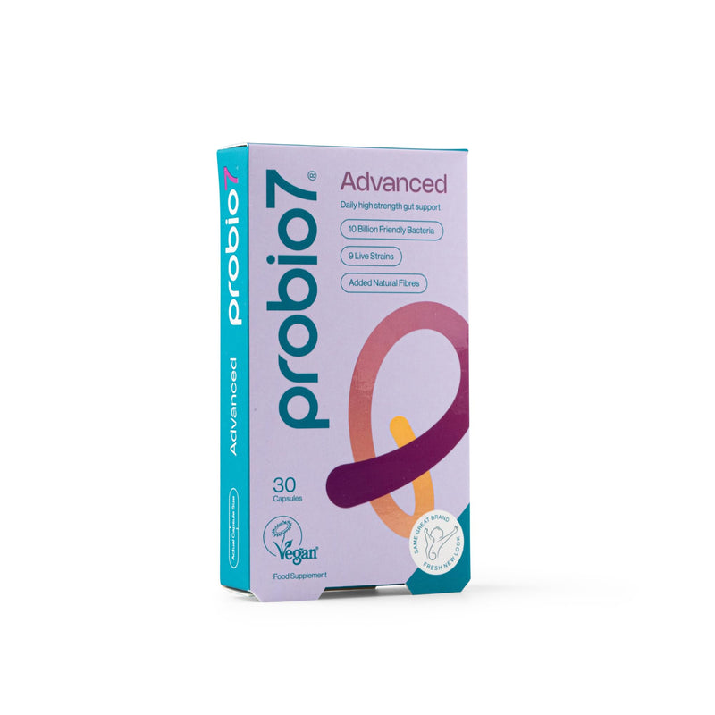 Probio7 Probiotics Advanced | 9 Live Strains | 10 Billion CFU, Saccharomyces Boulardii + 2 Types of Fibre | Gut Health Supplements, Probiotics for Gut Health