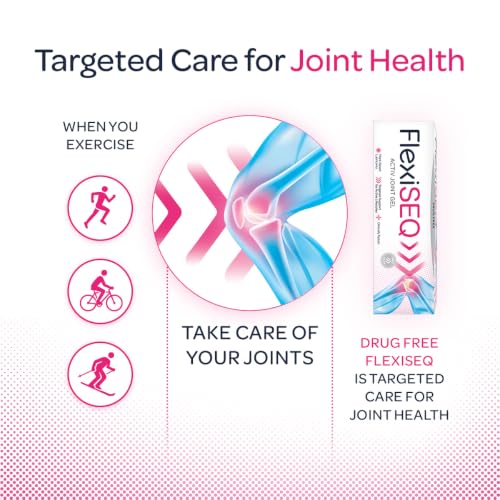 FlexiSEQ Gel, 50g, Drug-Free, for Joint Wear & Tear, Pain Relief Gel, (Packaging May Vary)