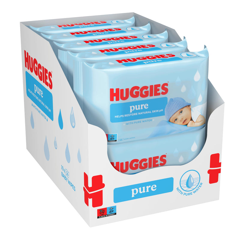 Huggies Pure Baby Wipes - 10 packs of 56 wipes